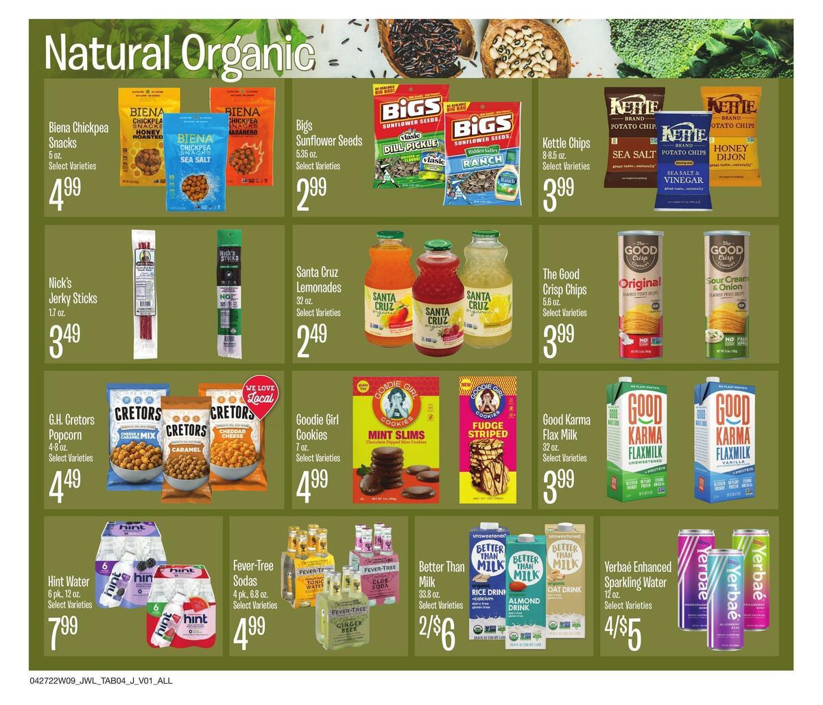 Jewel Osco Natural & Organic Weekly Ad from April 27