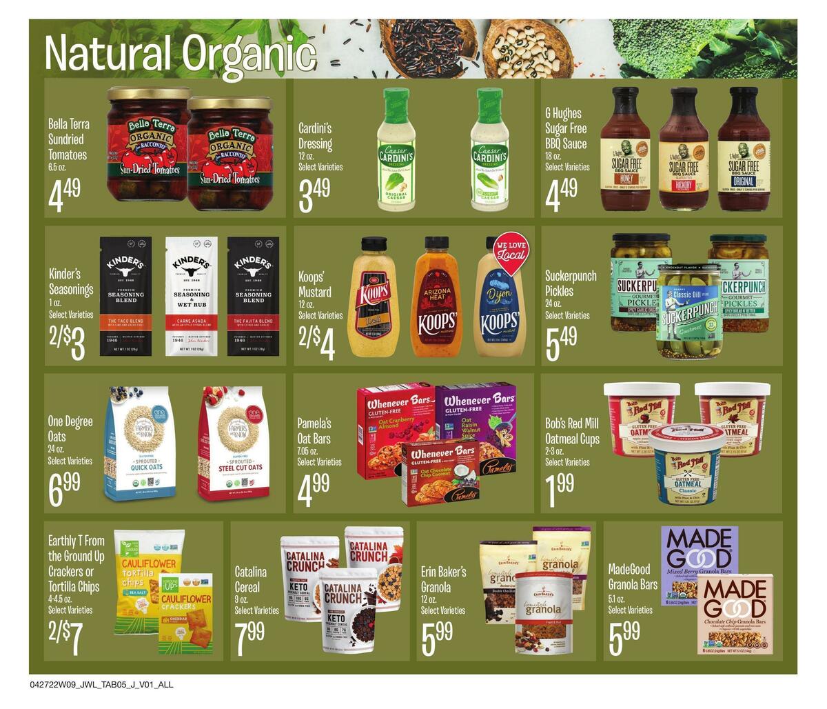 Jewel Osco Natural & Organic Weekly Ad from April 27