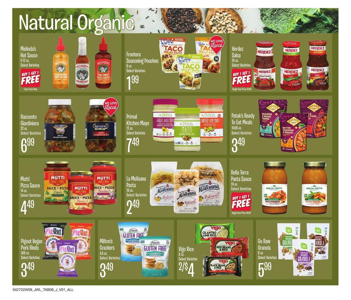 Jewel Osco Natural & Organic Weekly Ad from April 27