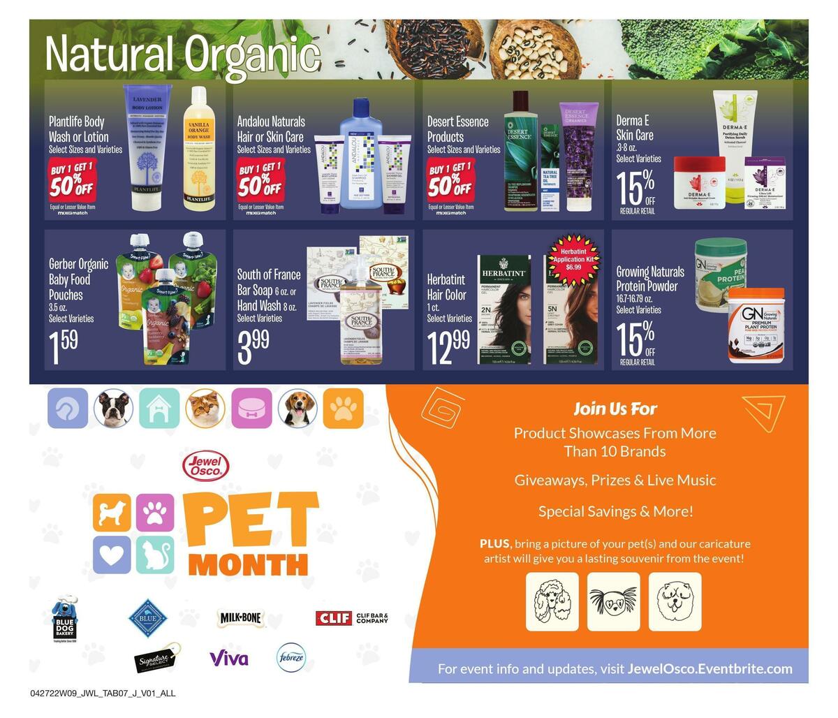 Jewel Osco Natural & Organic Weekly Ad from April 27