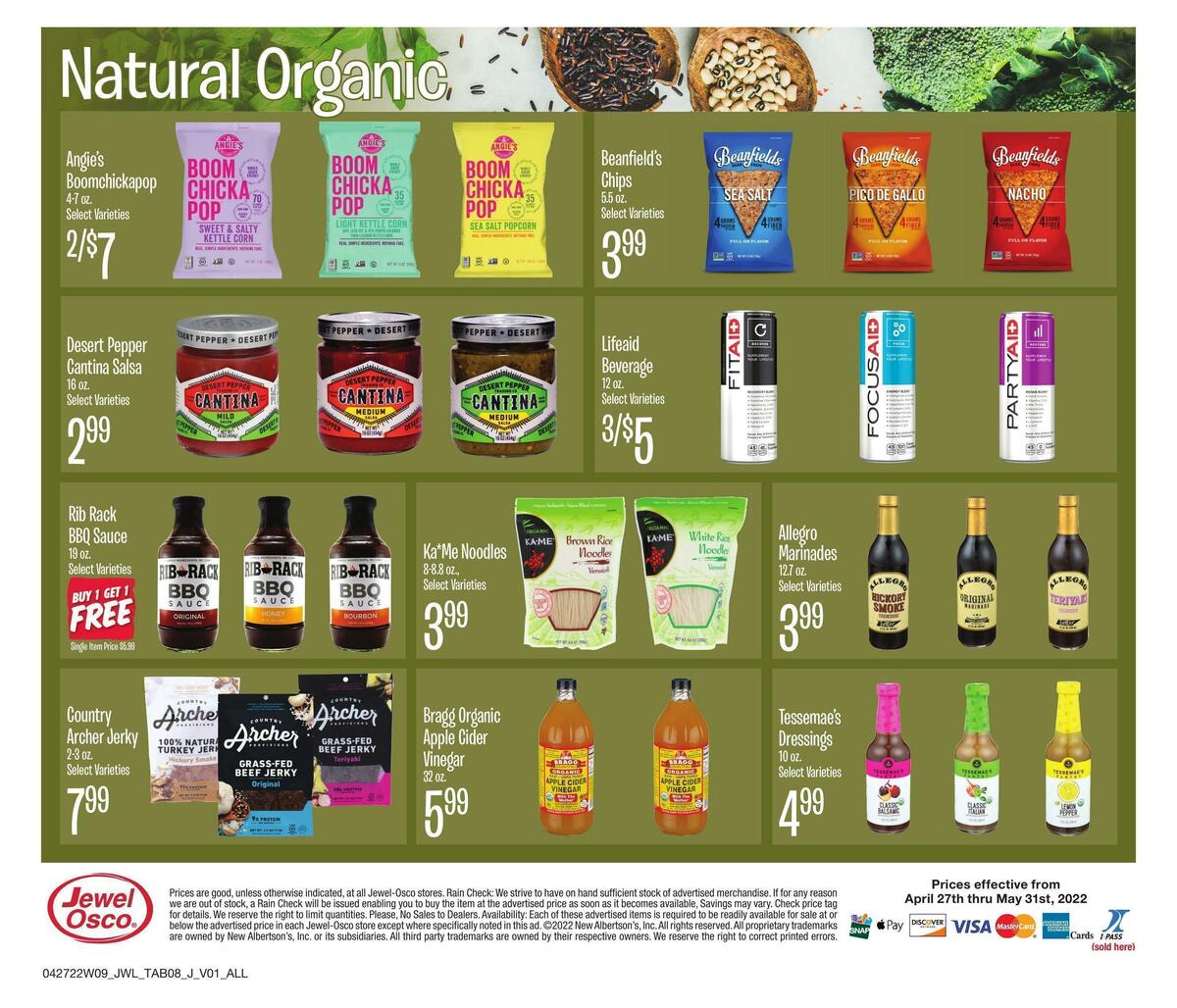 Jewel Osco Natural & Organic Weekly Ad from April 27