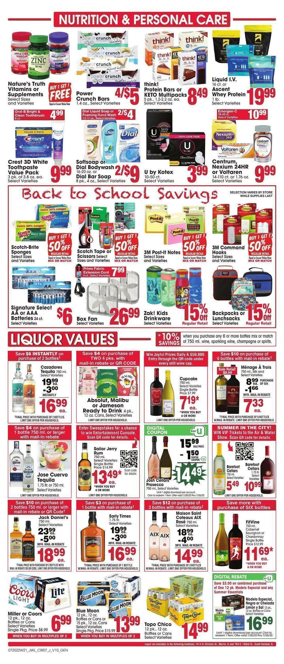 Jewel Osco Weekly Ad from July 20