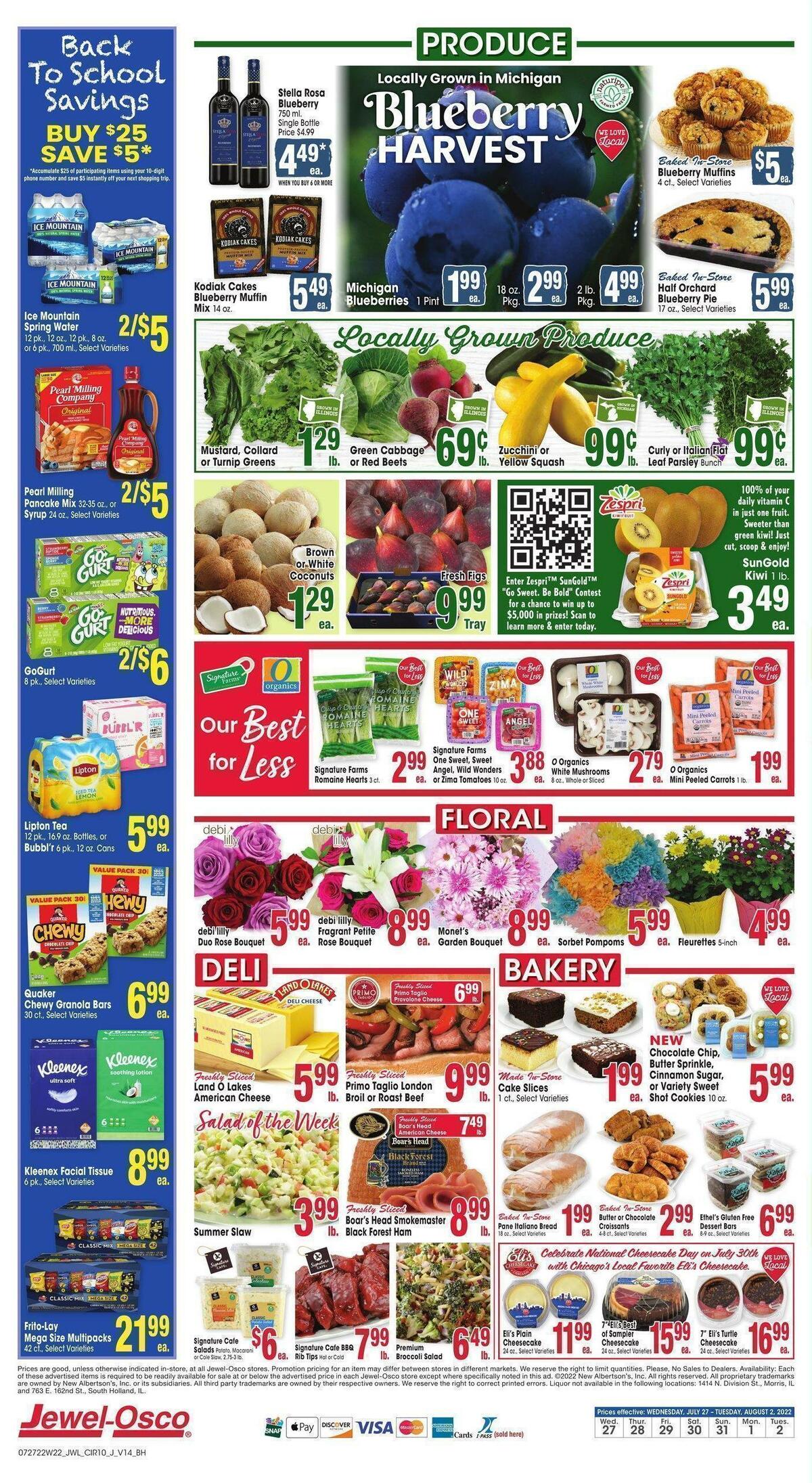 Jewel Osco Weekly Ad from July 27