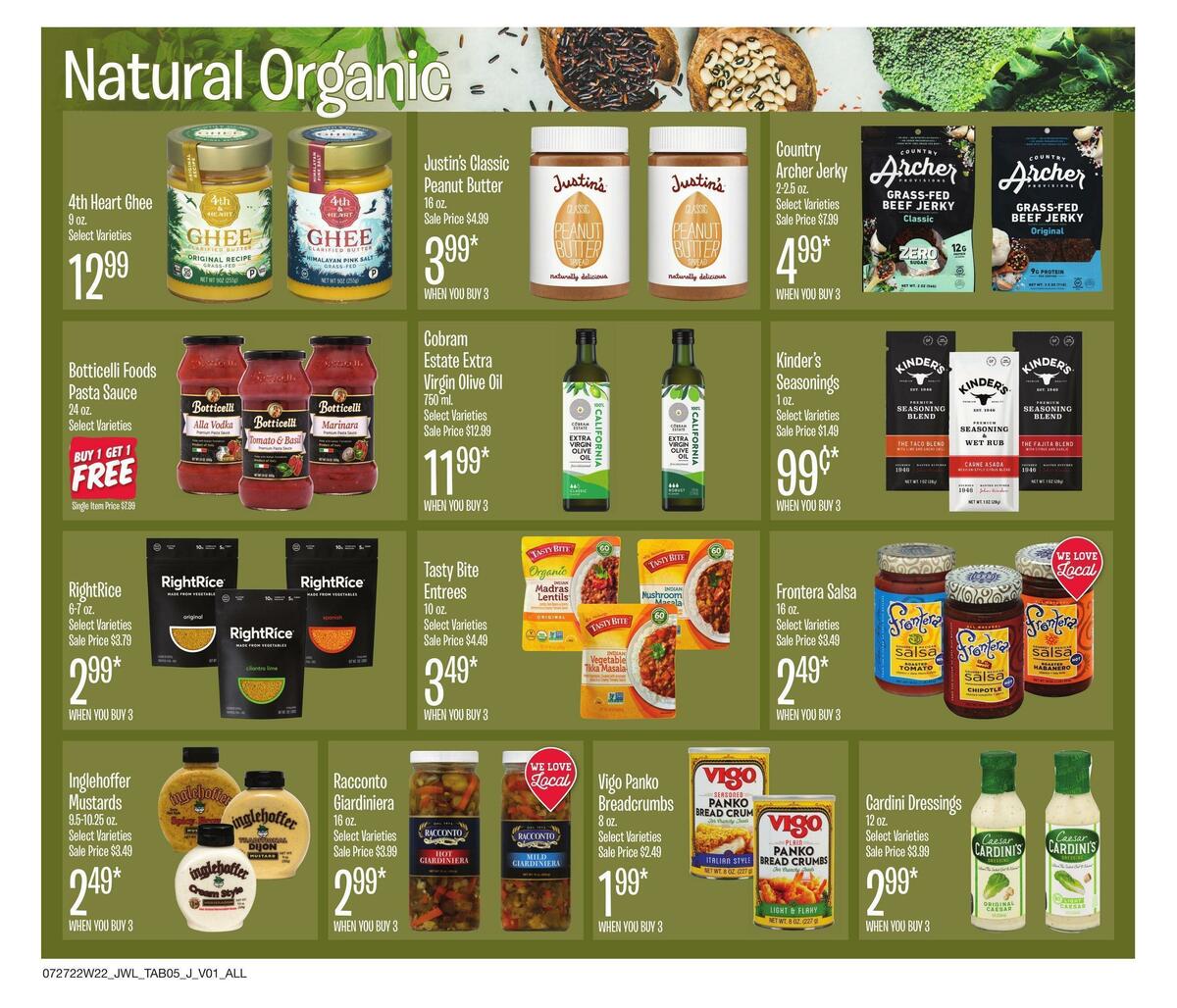 Jewel Osco Natural & Organic Weekly Ad from July 27