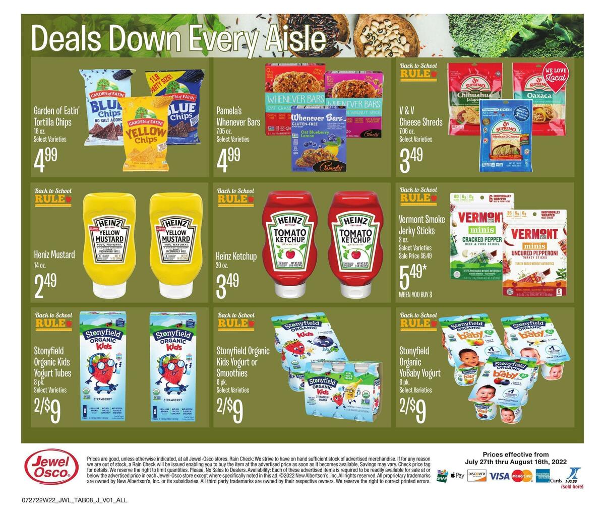 Jewel Osco Natural & Organic Weekly Ad from July 27
