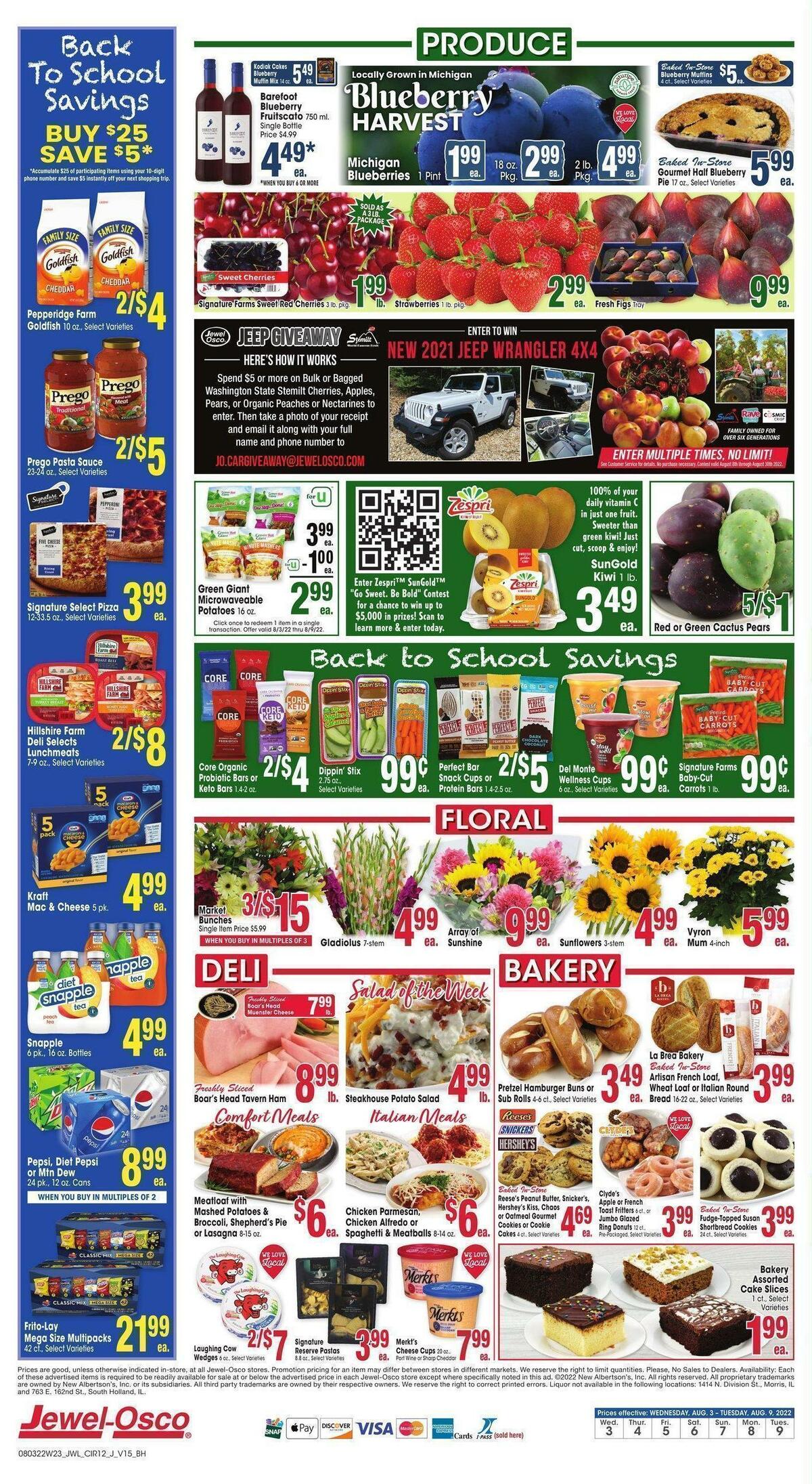Jewel Osco Weekly Ad from August 3