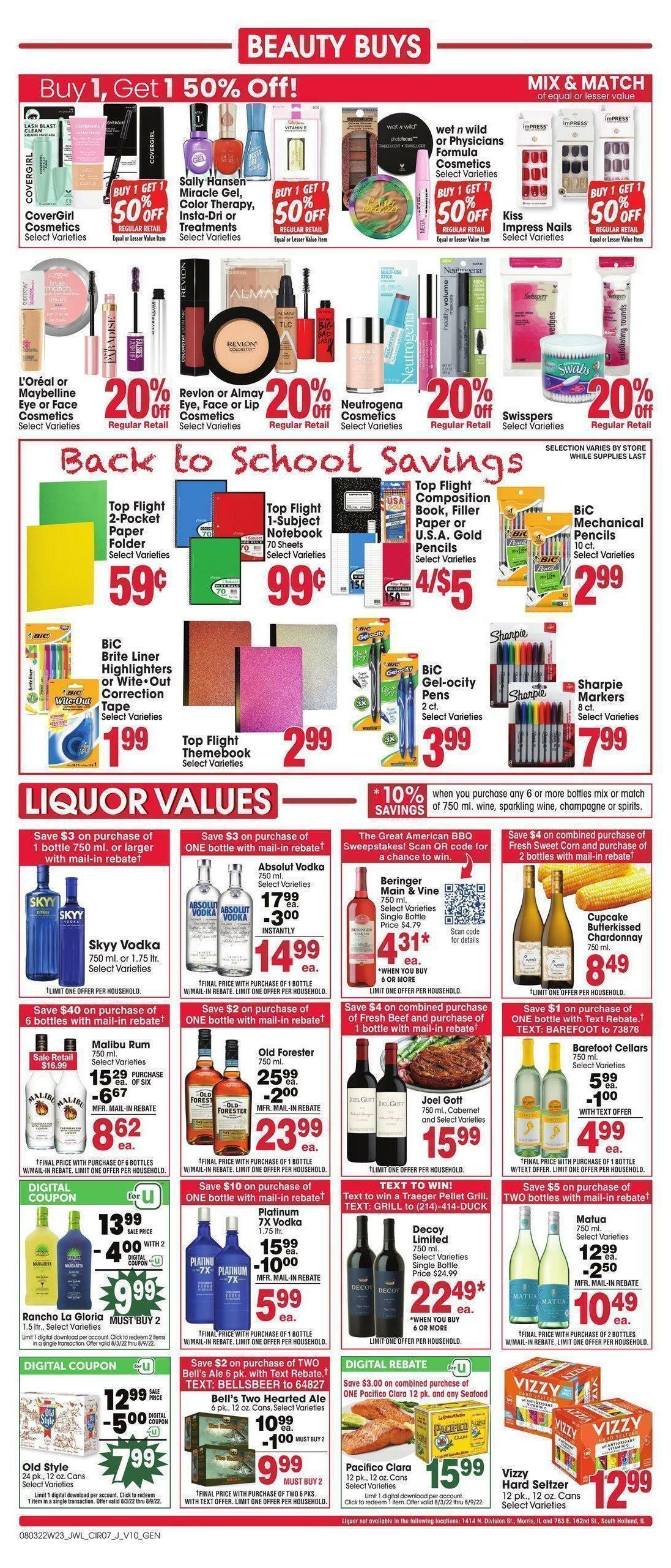 Jewel Osco Weekly Ad from August 3