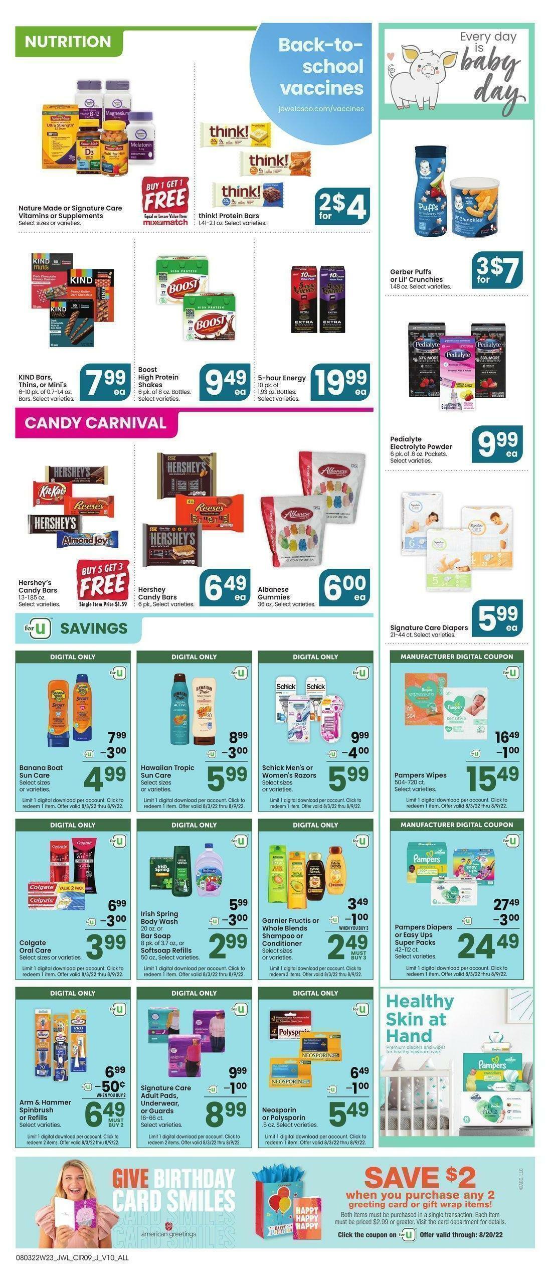 Jewel Osco Weekly Ad from August 3