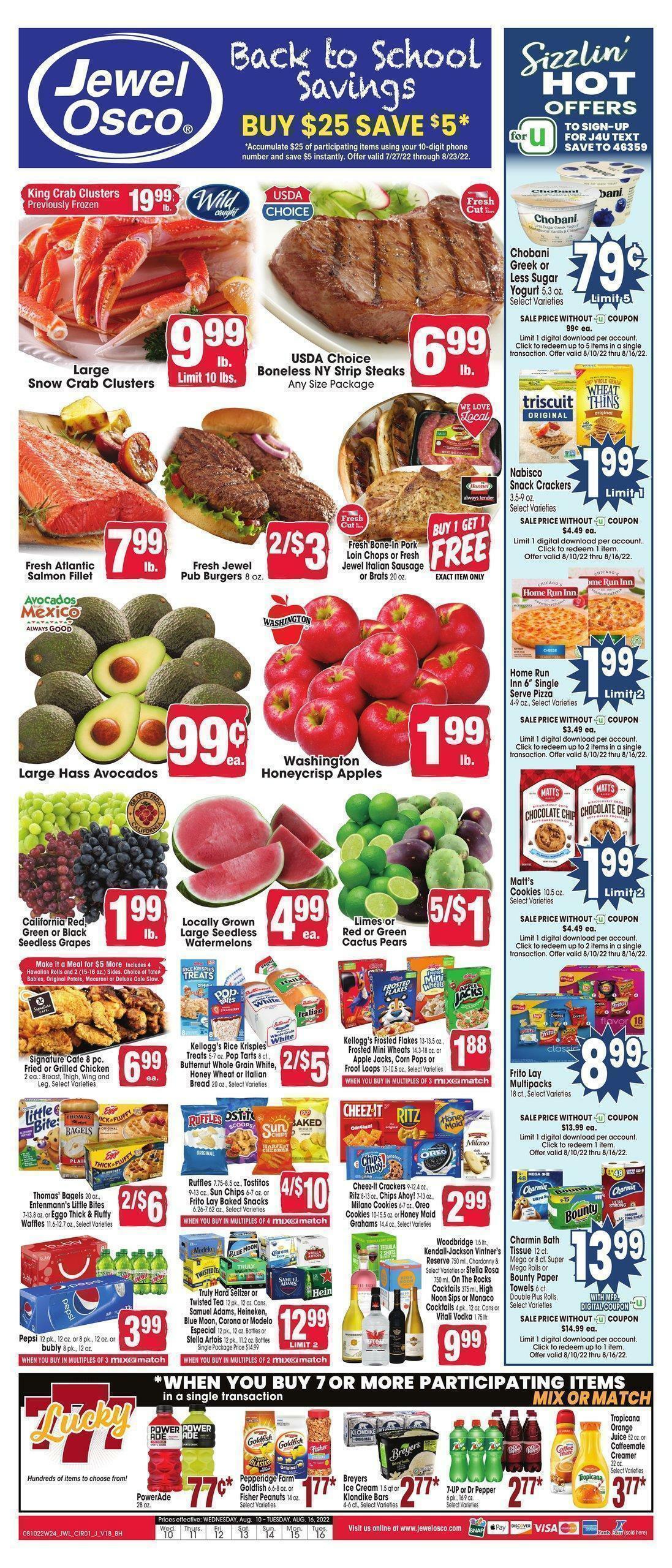 Jewel Osco Weekly Ad from August 10
