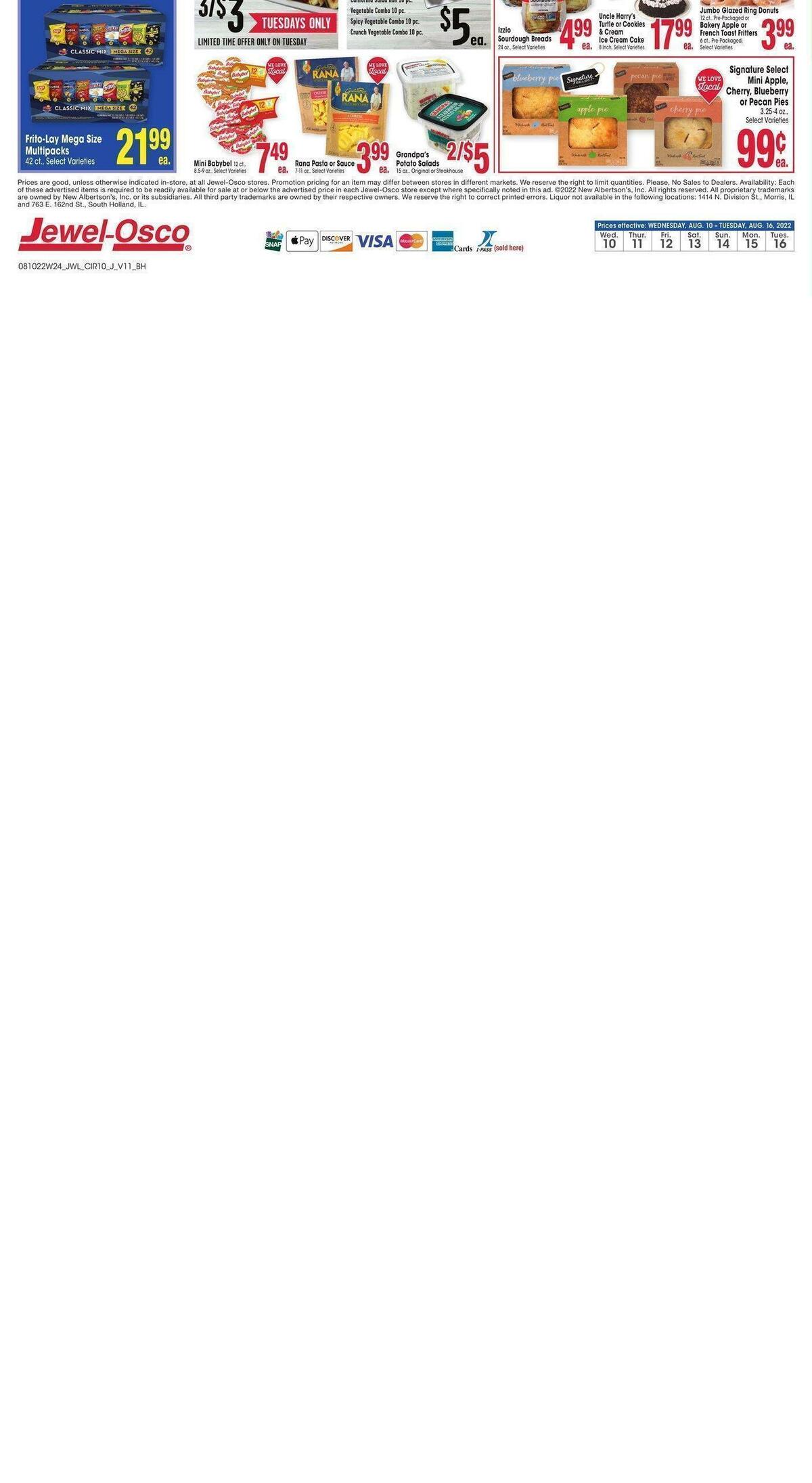 Jewel Osco Weekly Ad from August 10