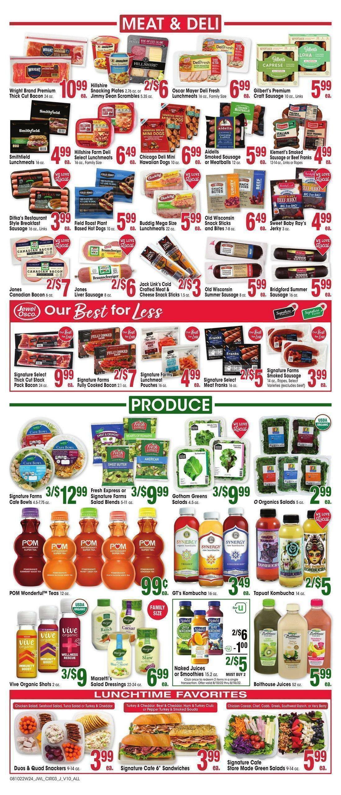 Jewel Osco Weekly Ad from August 10