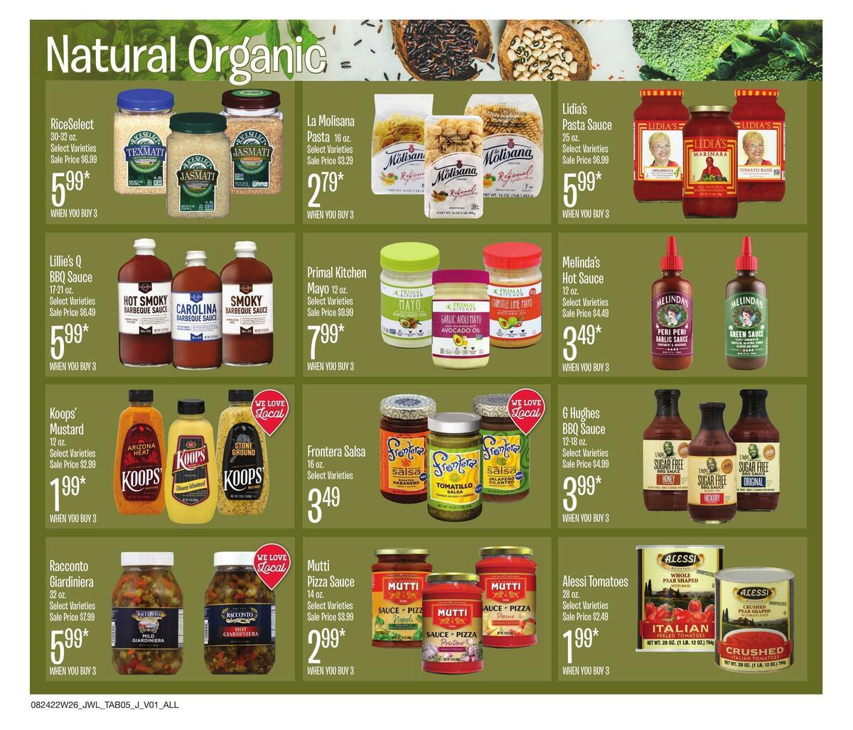 Jewel Osco Natural & Organic Weekly Ad from August 24