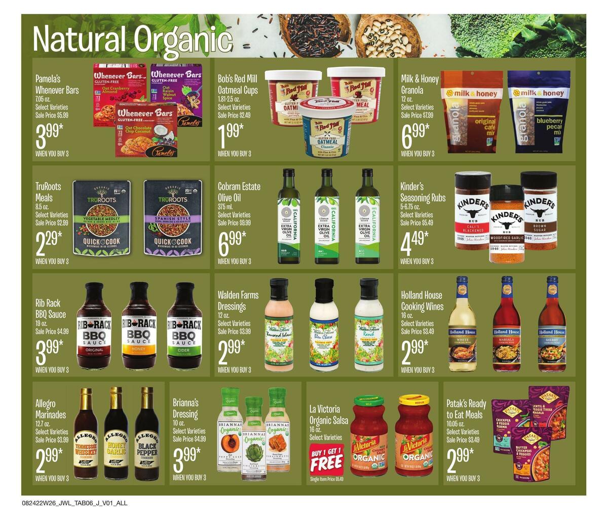 Jewel Osco Natural & Organic Weekly Ad from August 24
