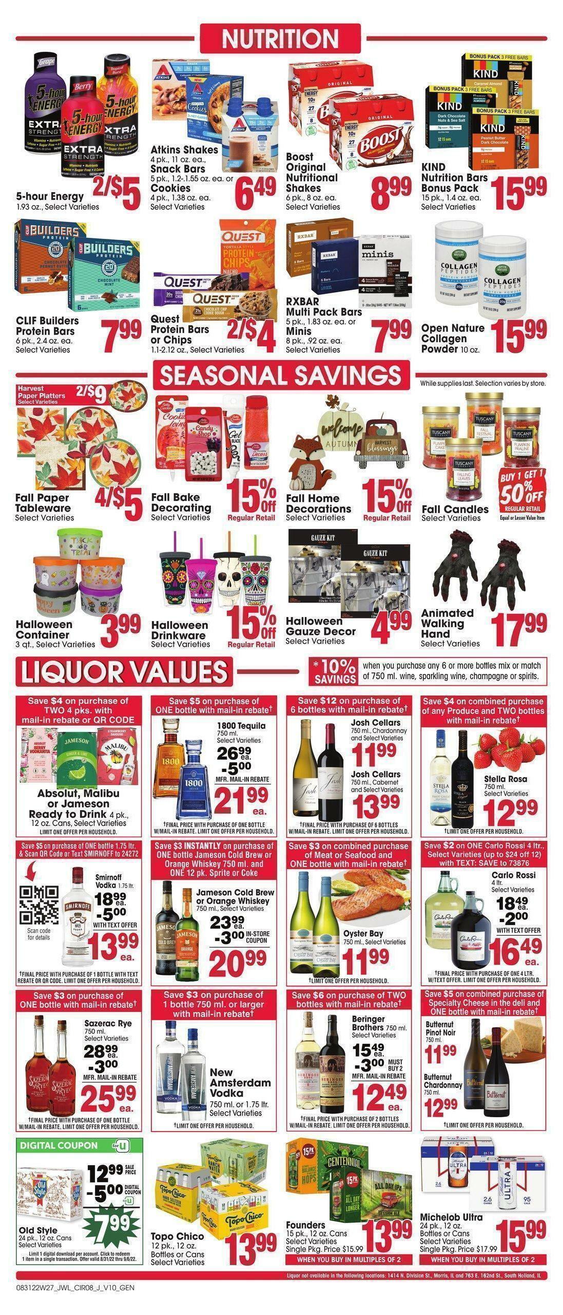 Jewel Osco Weekly Ad from August 31