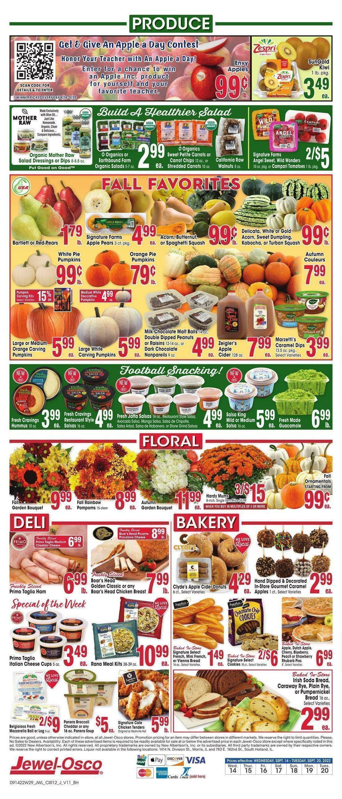 Jewel Osco Weekly Ad from September 14