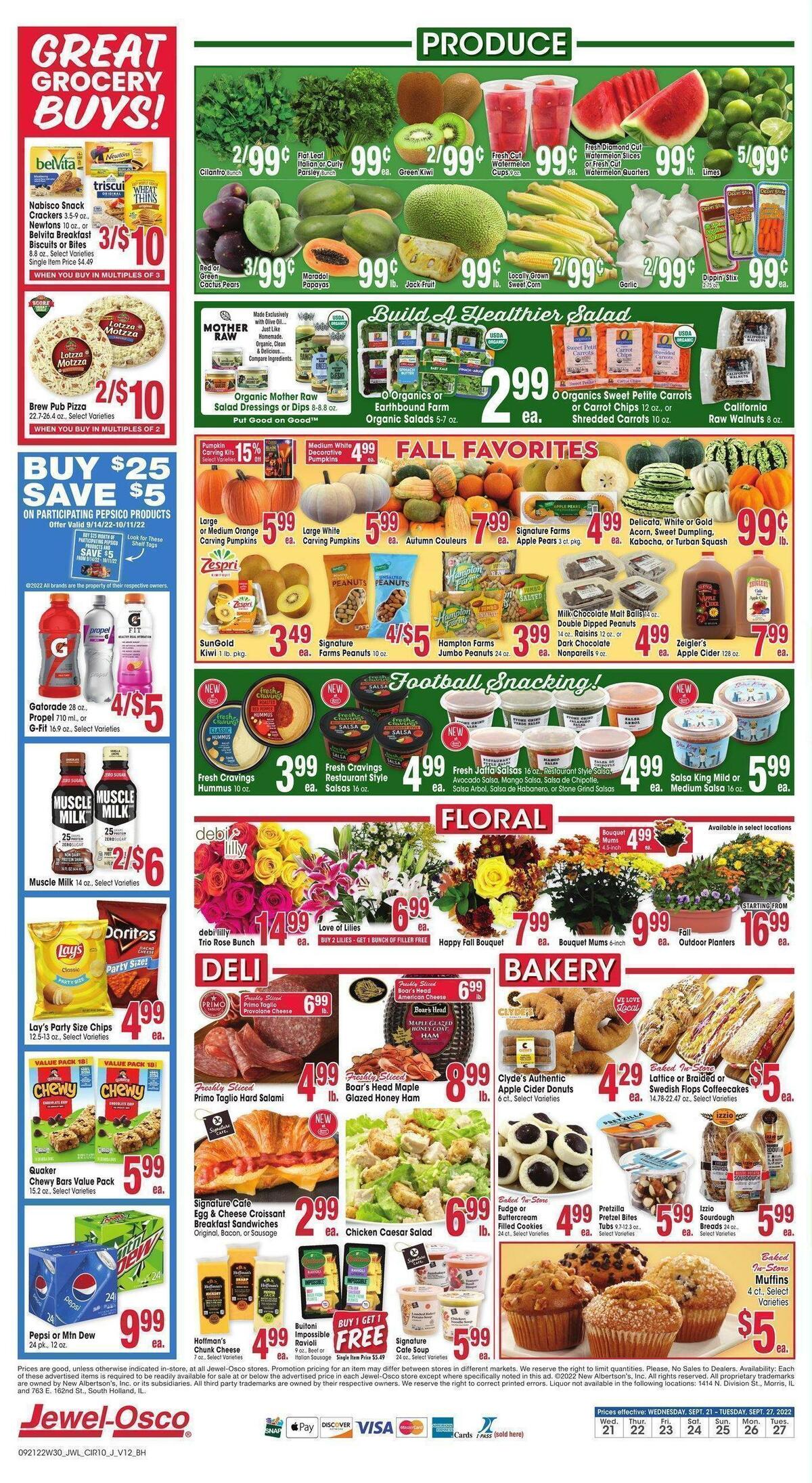 Jewel Osco Weekly Ad from September 21