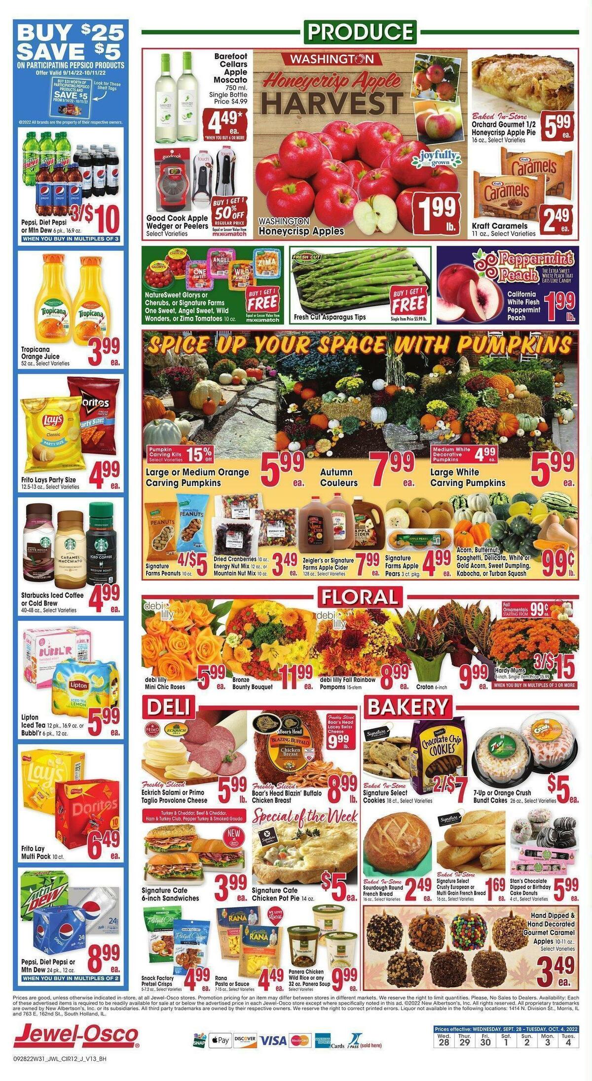 Jewel Osco Weekly Ad from September 28