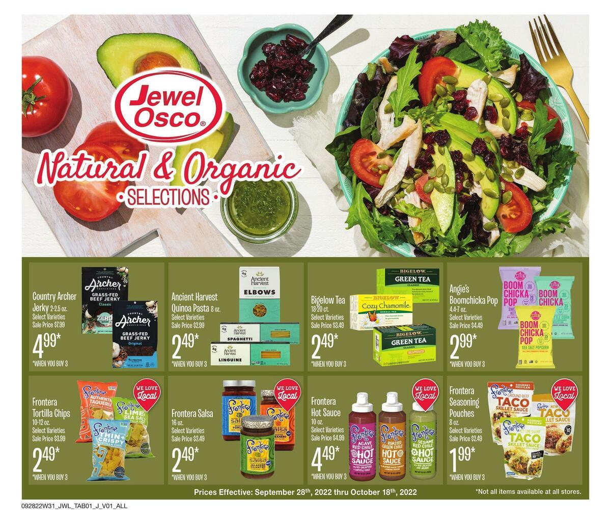 Jewel Osco Natural & Organic Weekly Ad from September 28