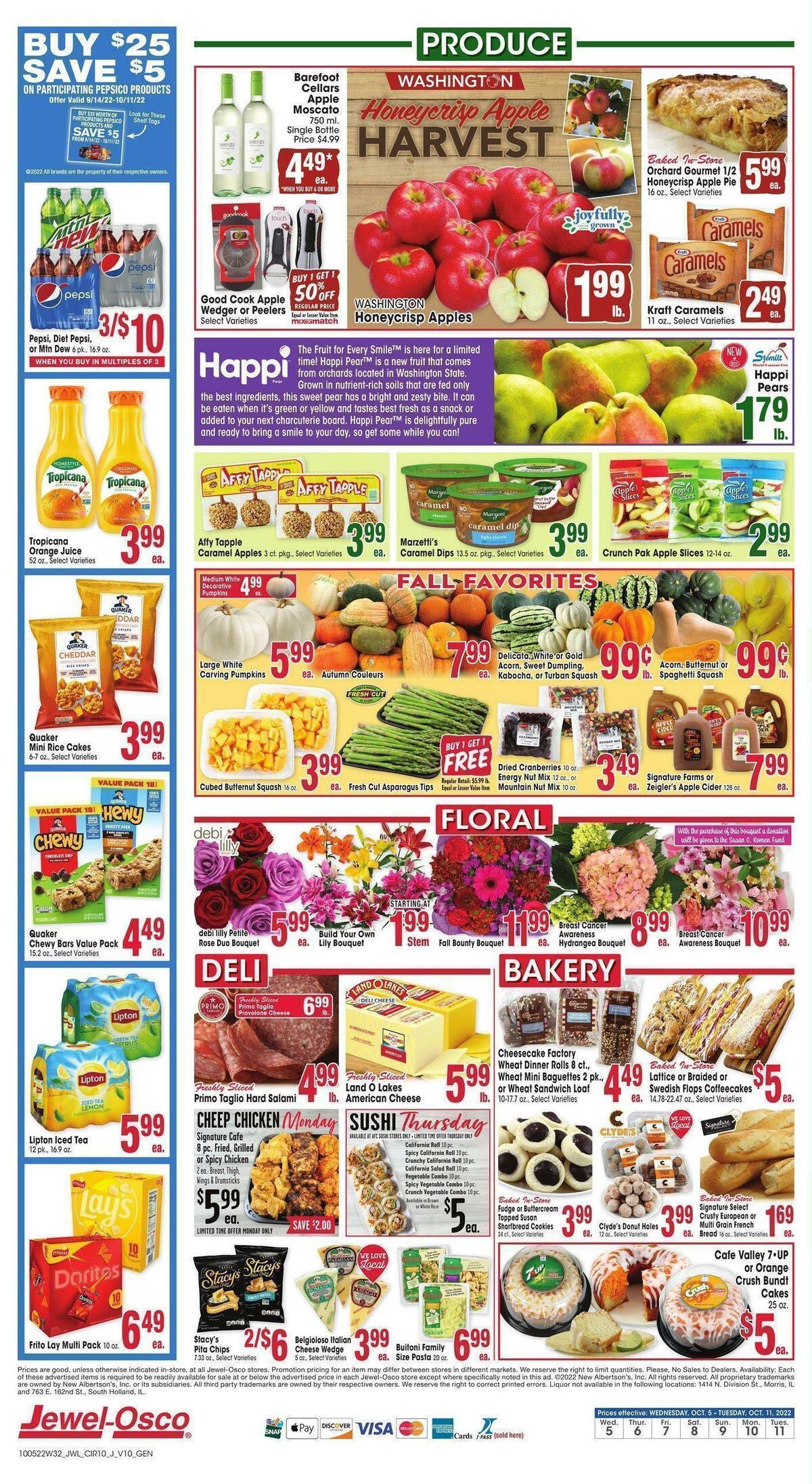 Jewel Osco Weekly Ad from October 5