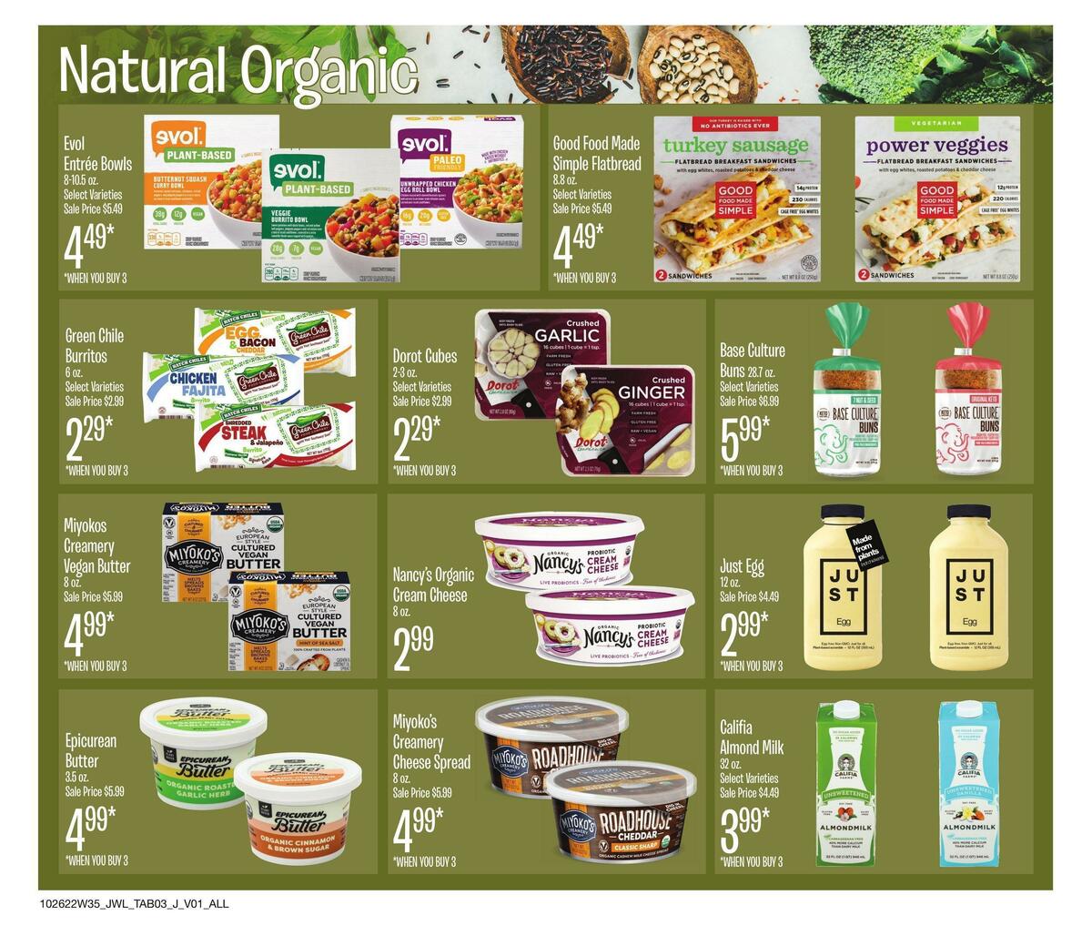 Jewel Osco Natural & Organic Weekly Ad from October 26