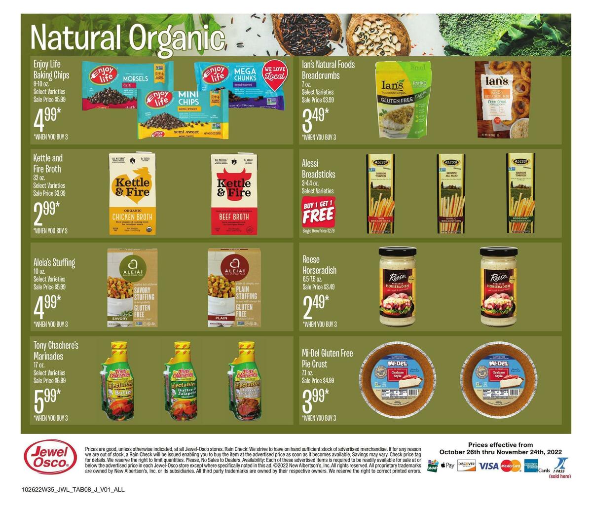Jewel Osco Natural & Organic Weekly Ad from October 26