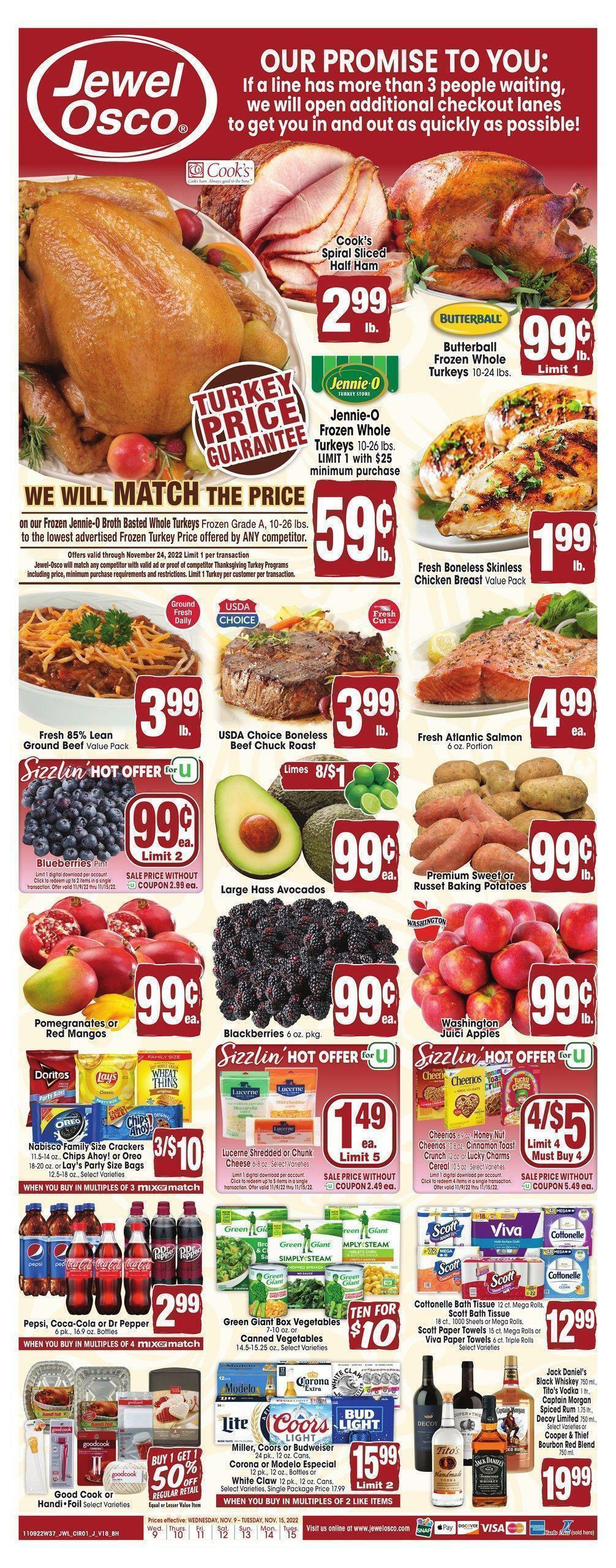 Jewel Osco Weekly Ad from November 9