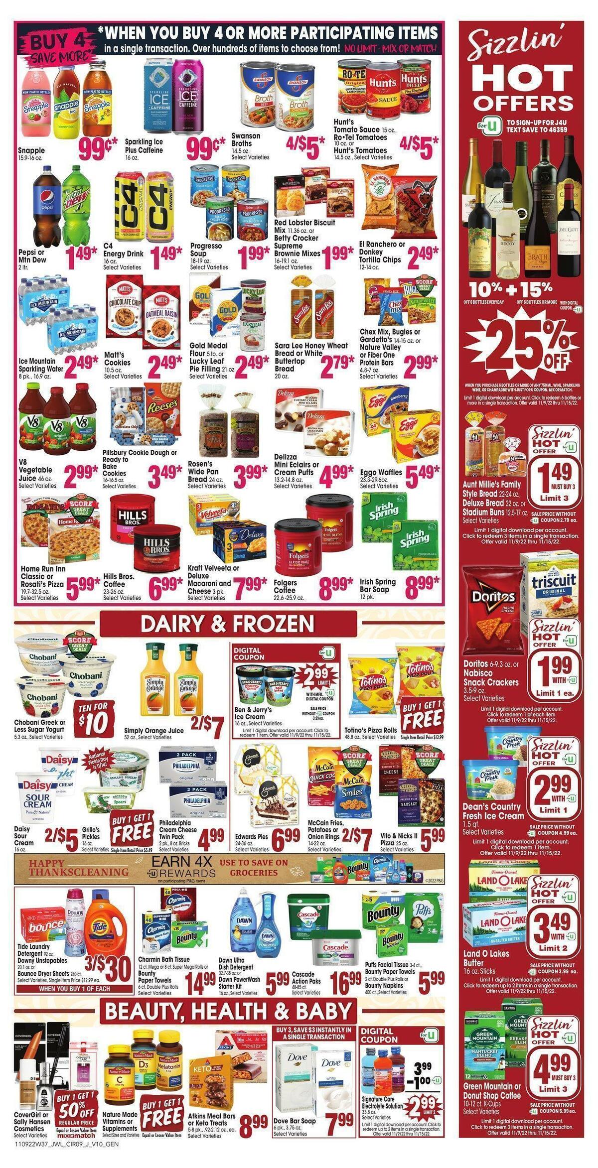 Jewel Osco Weekly Ad from November 9