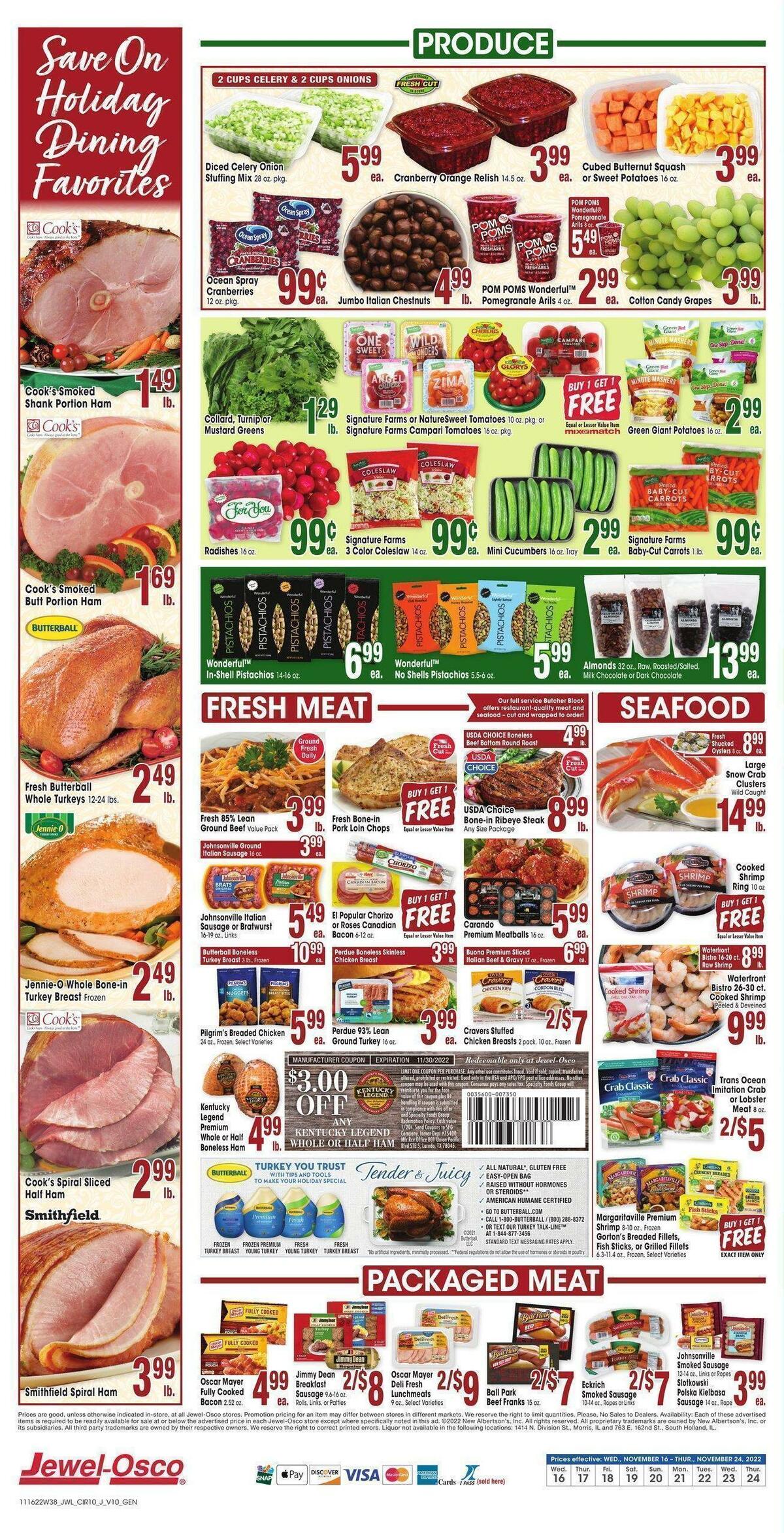 Jewel Osco Weekly Ad from November 16