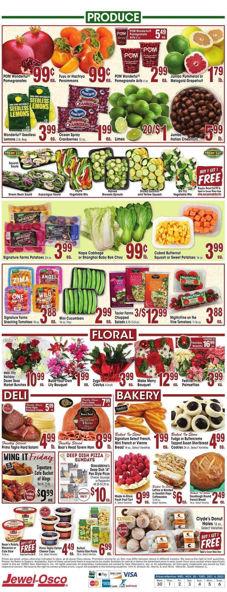 Jewel Osco Weekly Ad from November 30