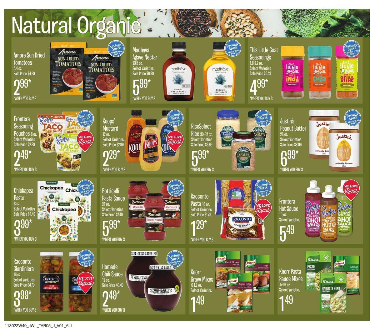 Jewel Osco Natural & Organic Weekly Ad from November 30