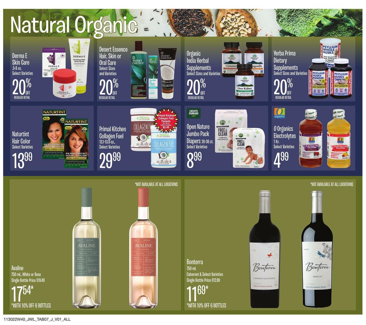 Jewel Osco Natural & Organic Weekly Ad from November 30