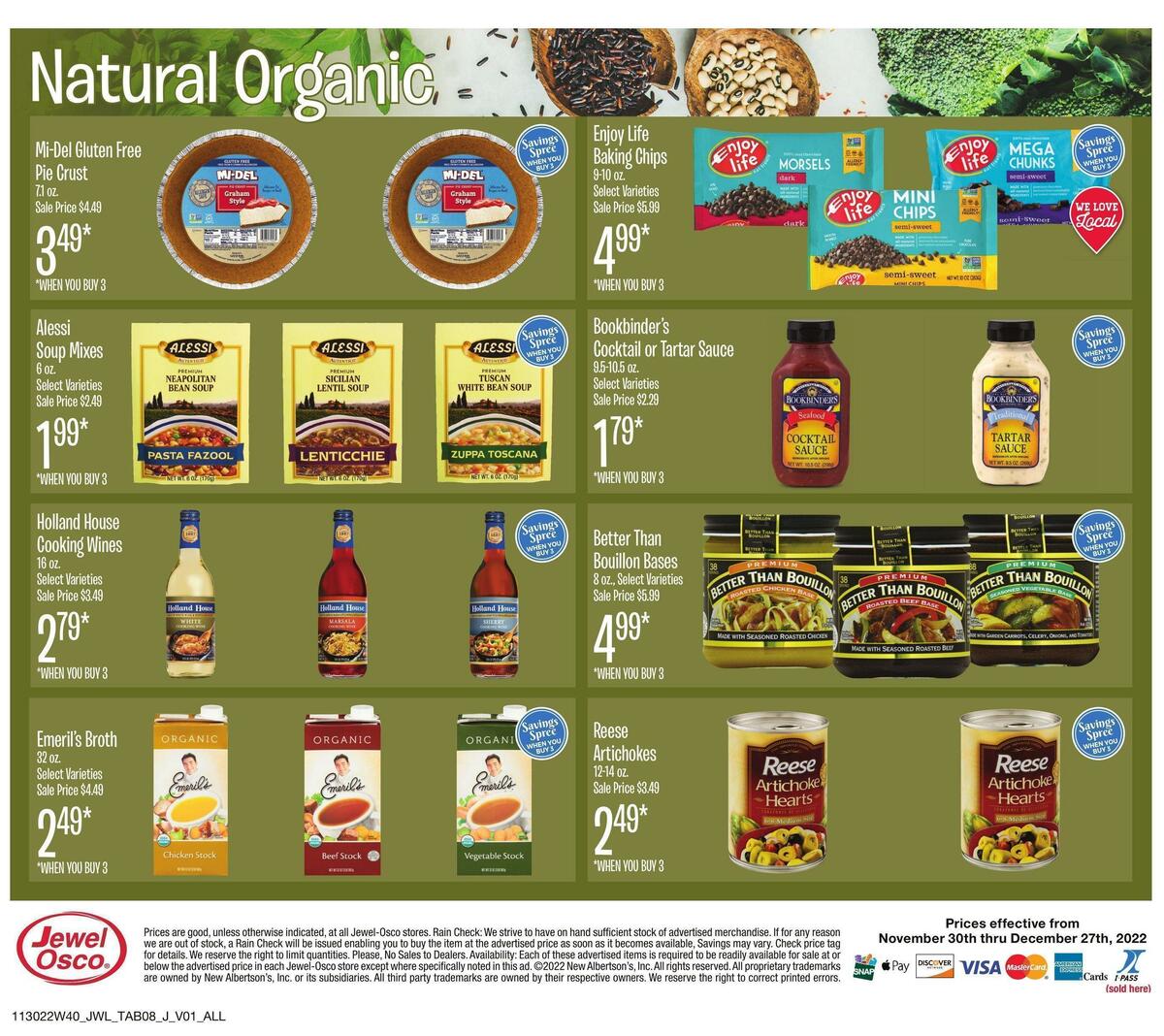 Jewel Osco Natural & Organic Weekly Ad from November 30