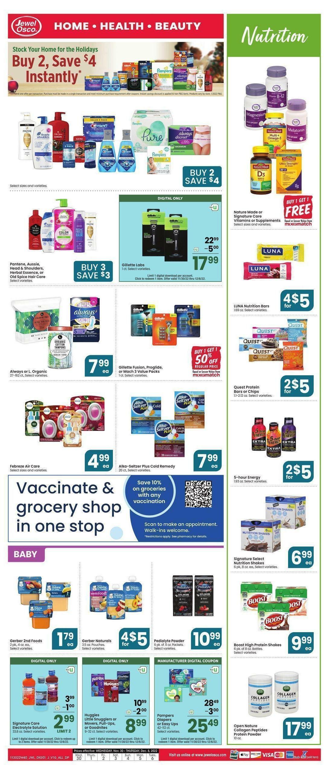 Jewel Osco Bonus Savings Weekly Ad from November 30