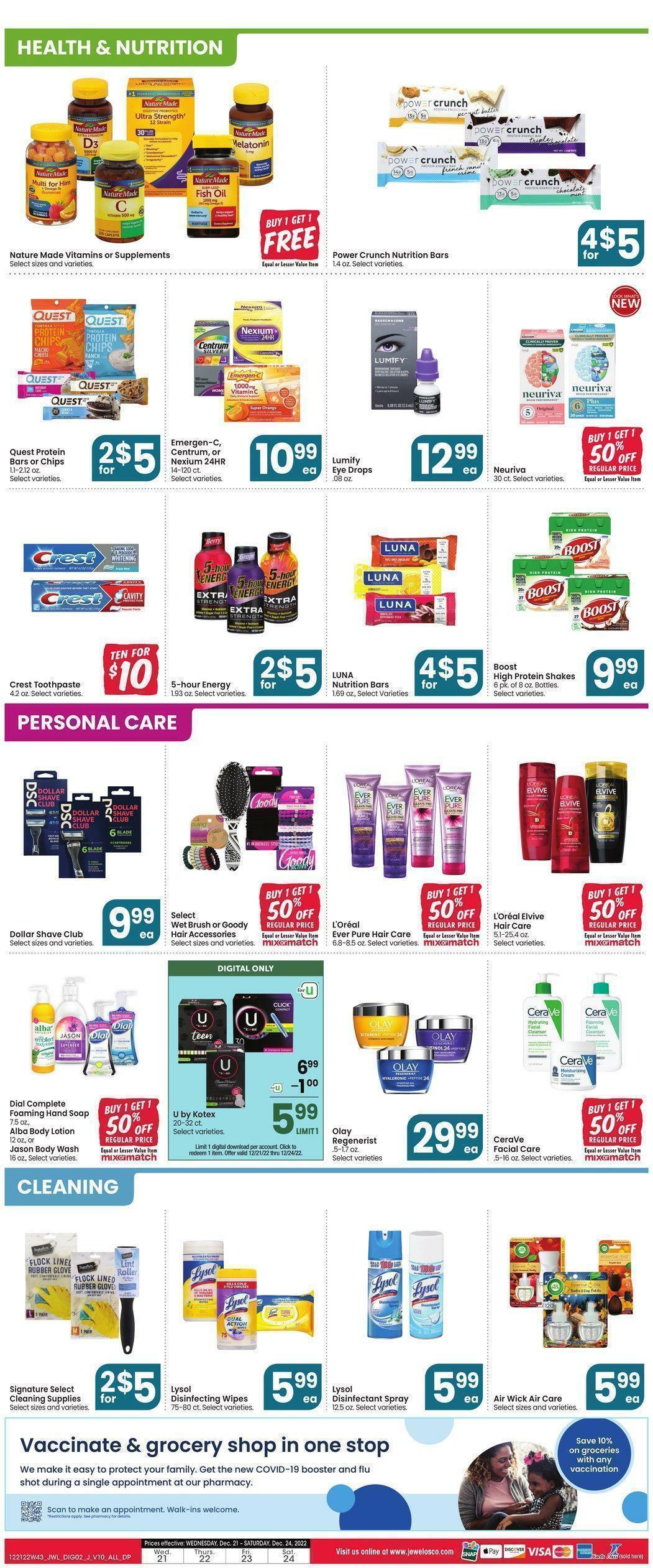 Jewel Osco Last Minute Holiday Savings Weekly Ad from December 21