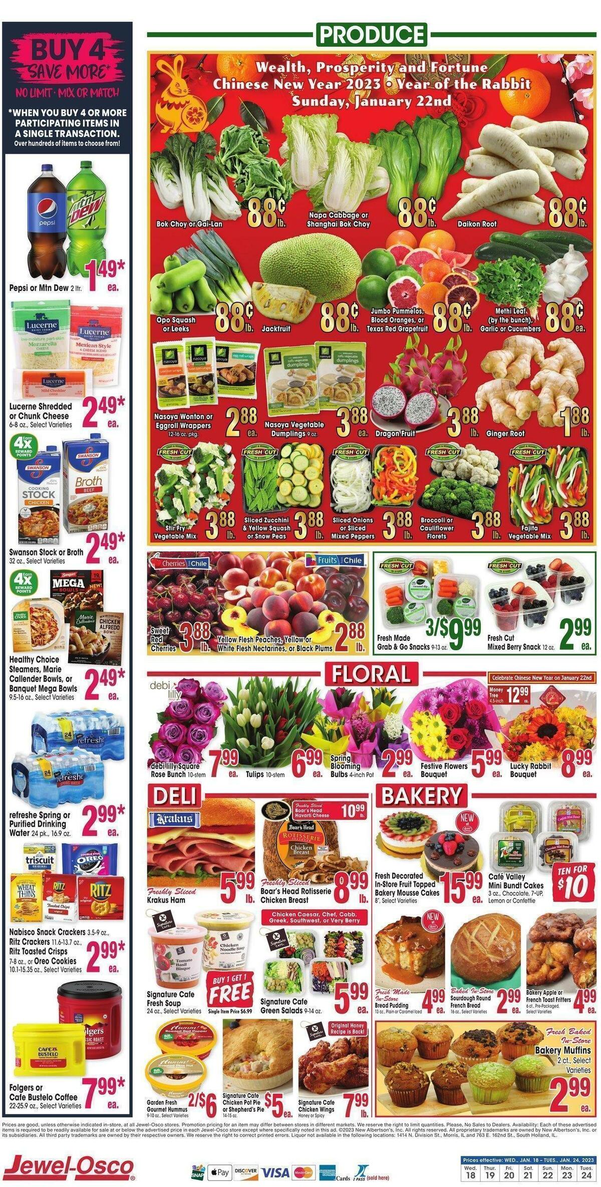 Jewel Osco Weekly Ad from January 18