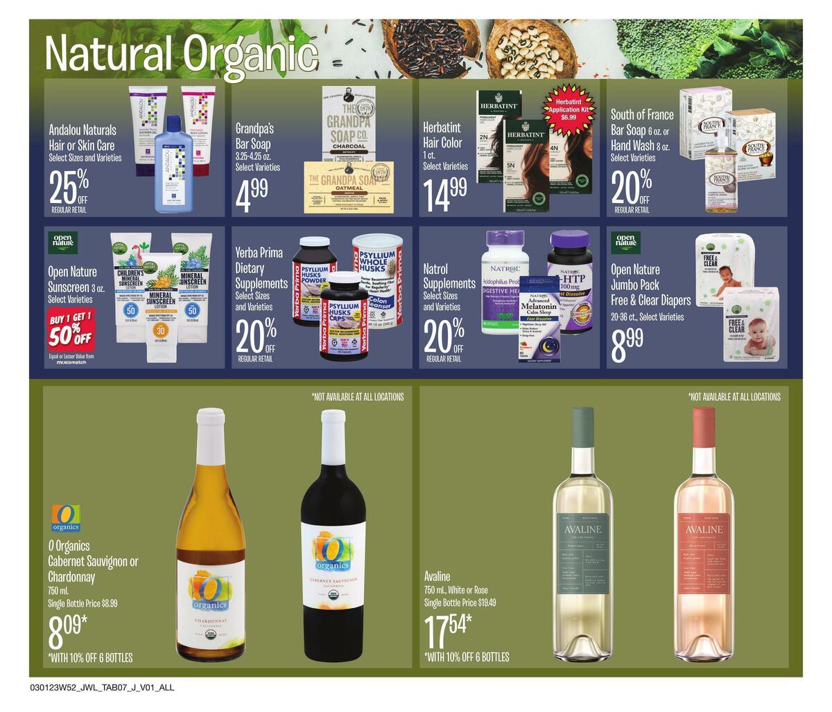 Jewel Osco Natural & Organic Weekly Ad from March 1