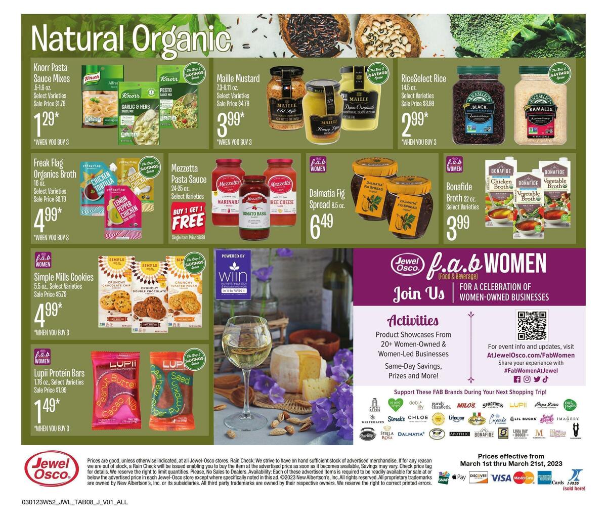 Jewel Osco Natural & Organic Weekly Ad from March 1