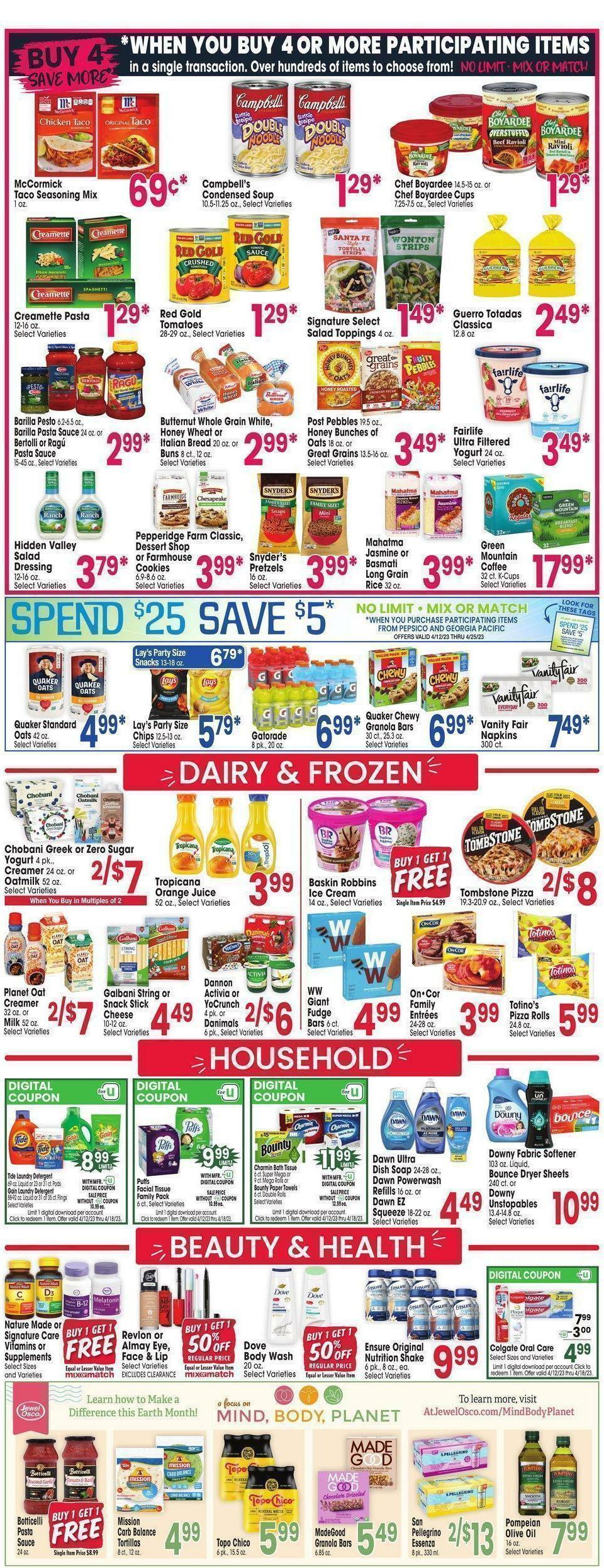Jewel Osco Weekly Ad from April 12