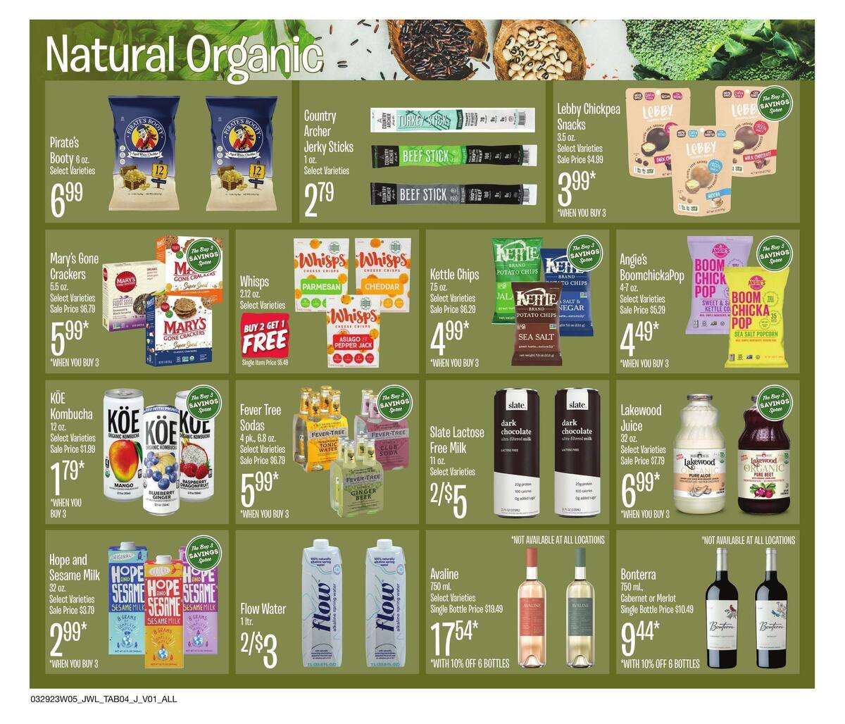 Jewel Osco Natural & Organic Weekly Ad from March 29
