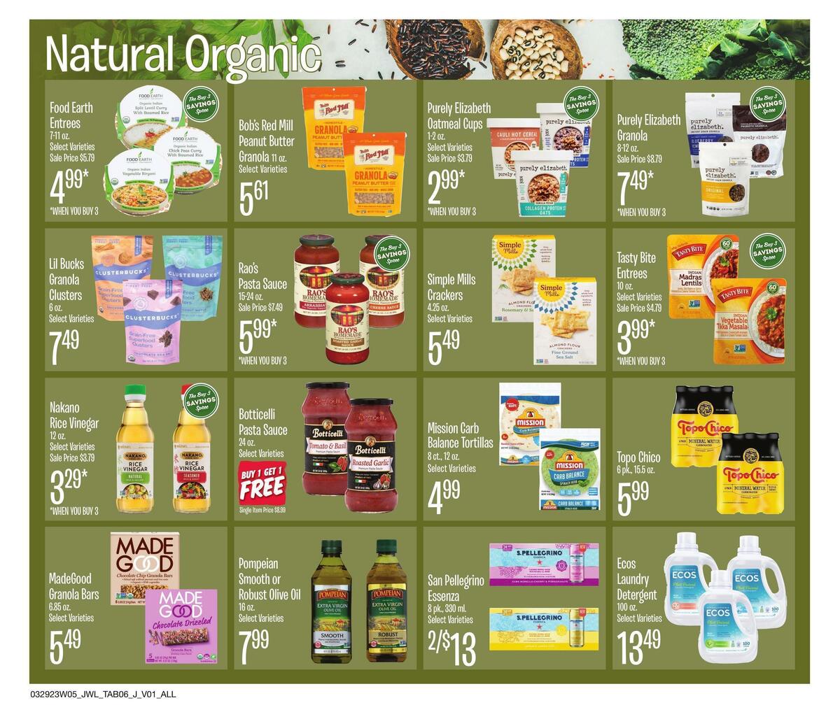 Jewel Osco Natural & Organic Weekly Ad from March 29