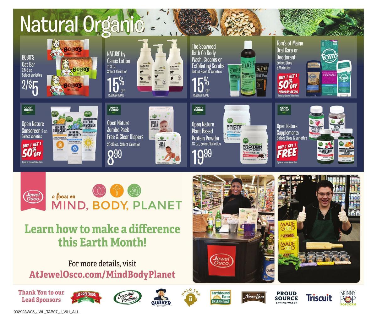Jewel Osco Natural & Organic Weekly Ad from March 29