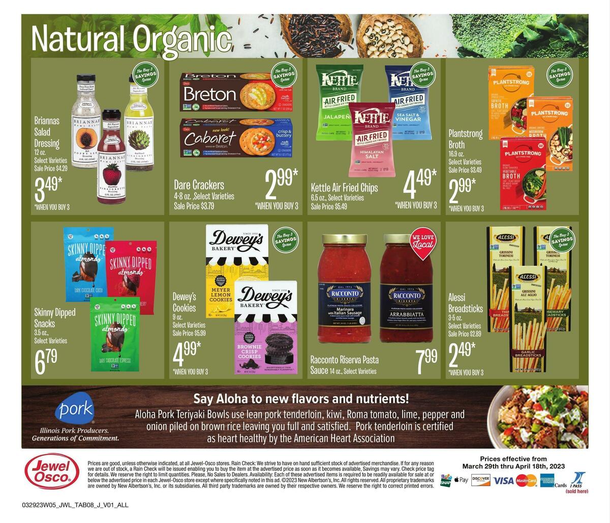 Jewel Osco Natural & Organic Weekly Ad from March 29