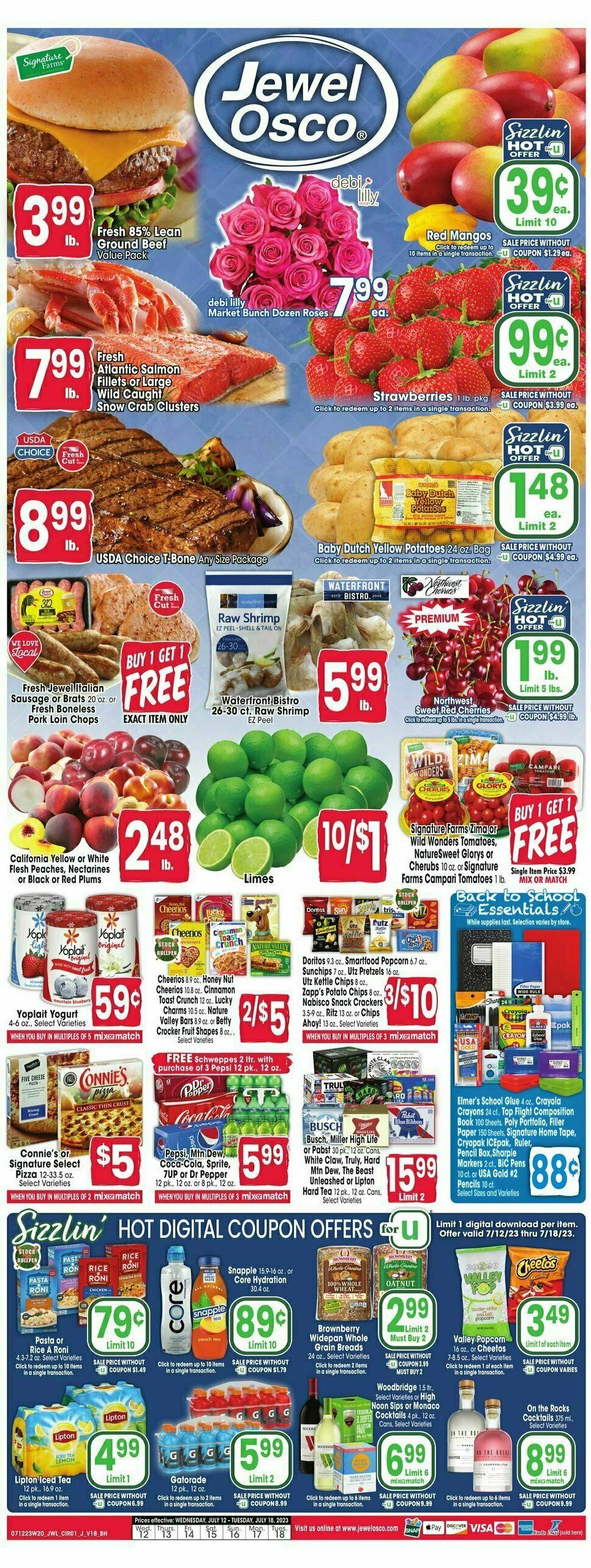 Jewel Osco Weekly Ad from July 12