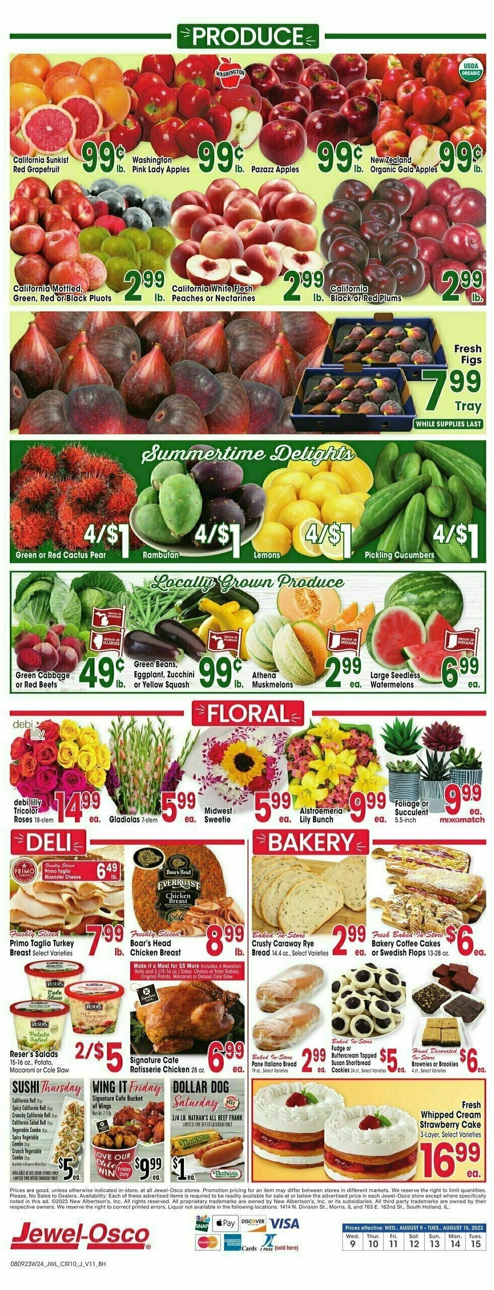 Jewel Osco Weekly Ad from August 9