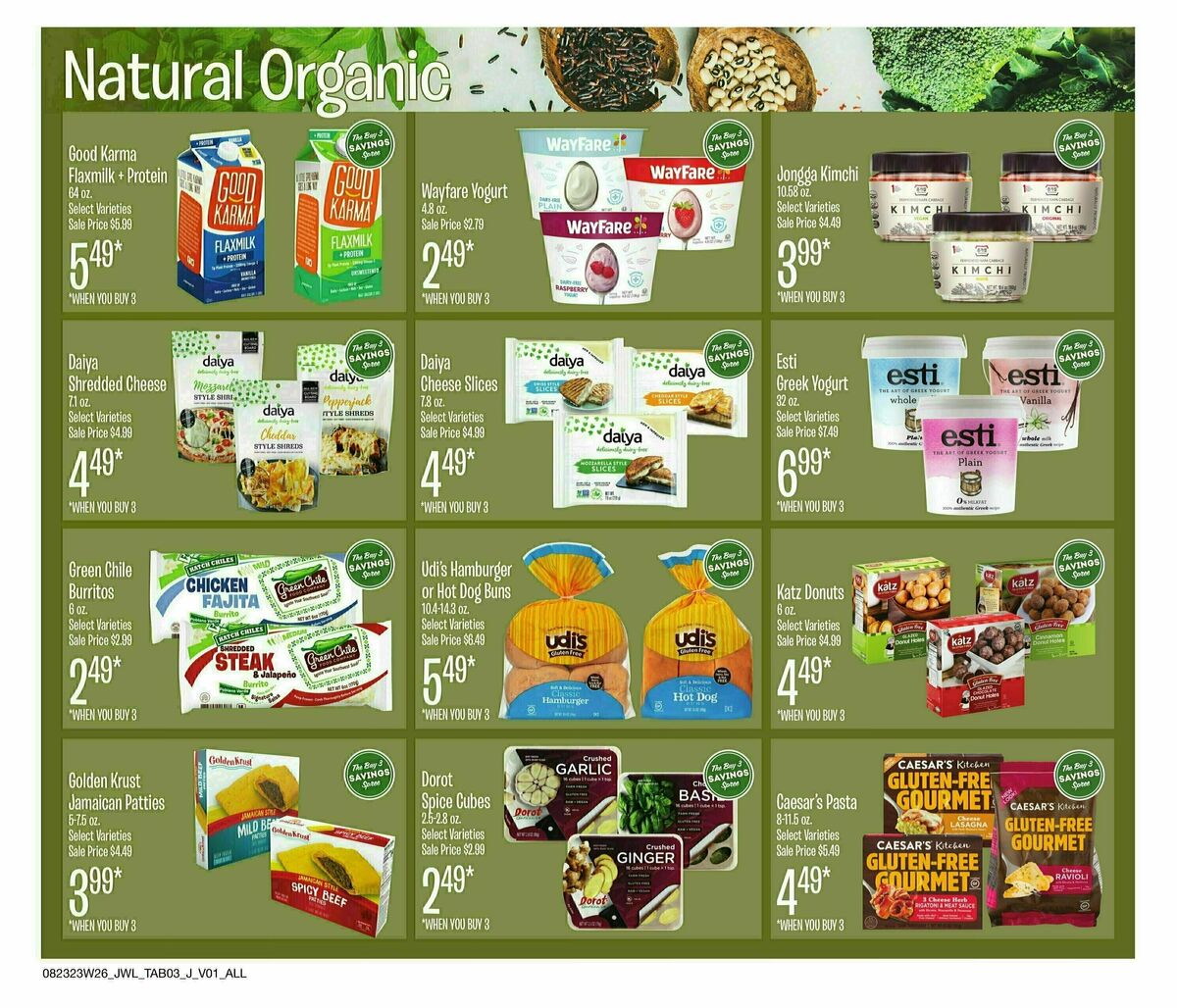 Jewel Osco Natural & Organics Weekly Ad from August 23