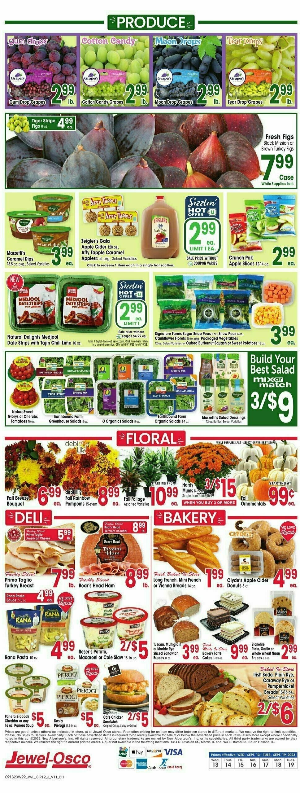 Jewel Osco Weekly Ad from September 13
