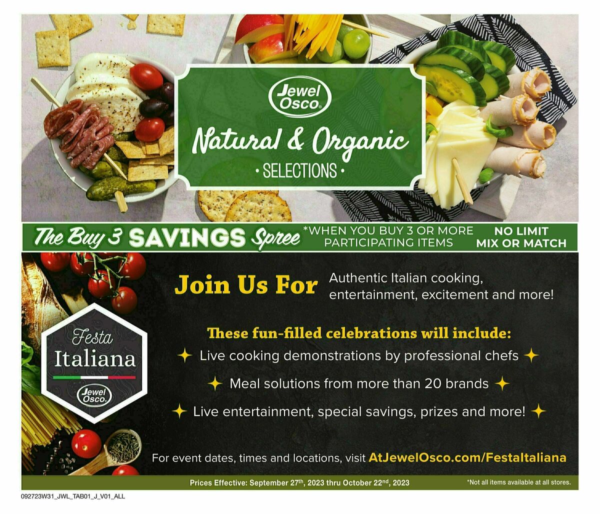 Jewel Osco Natural & Organics Weekly Ad from September 27