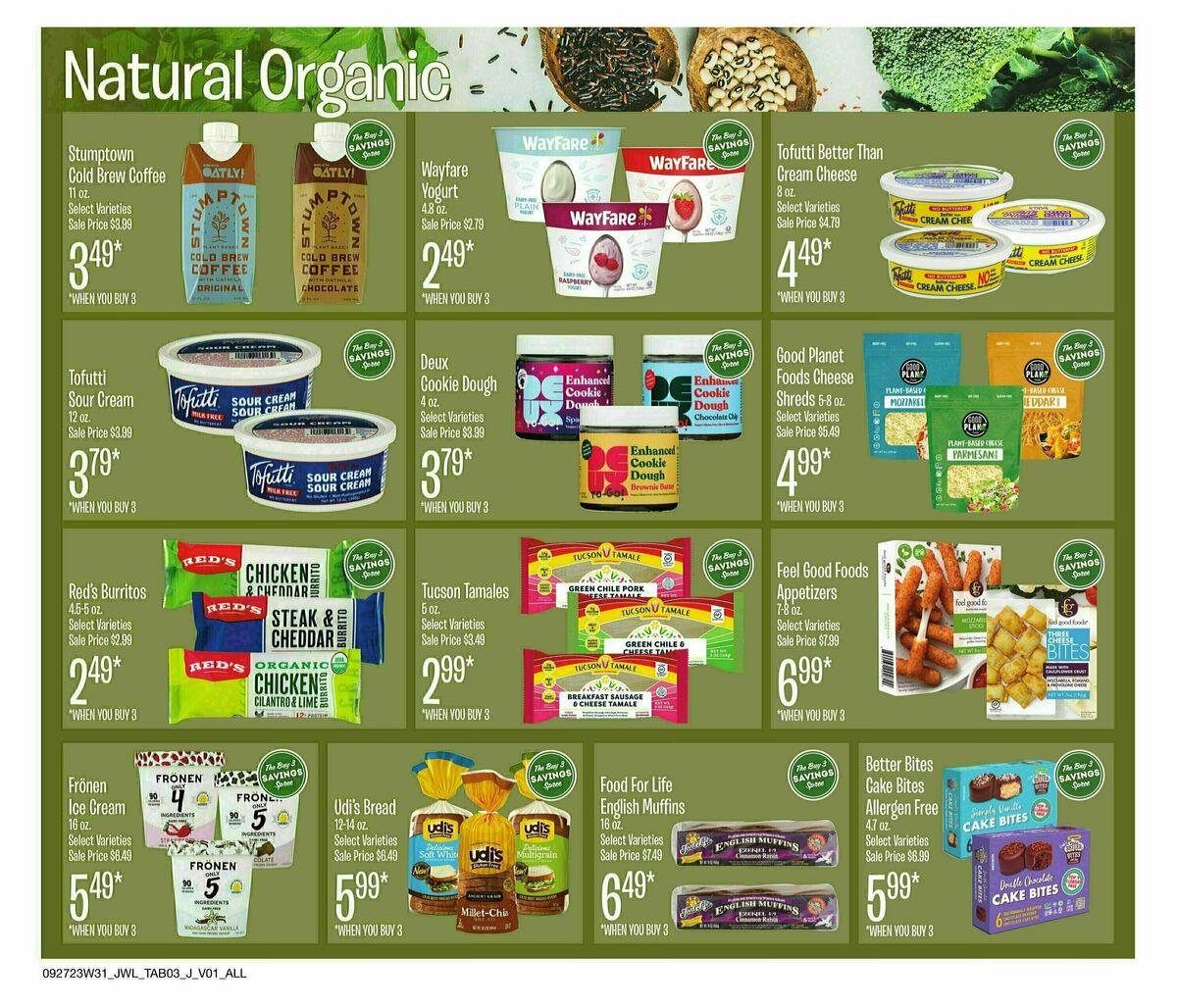 Jewel Osco Natural & Organics Weekly Ad from September 27