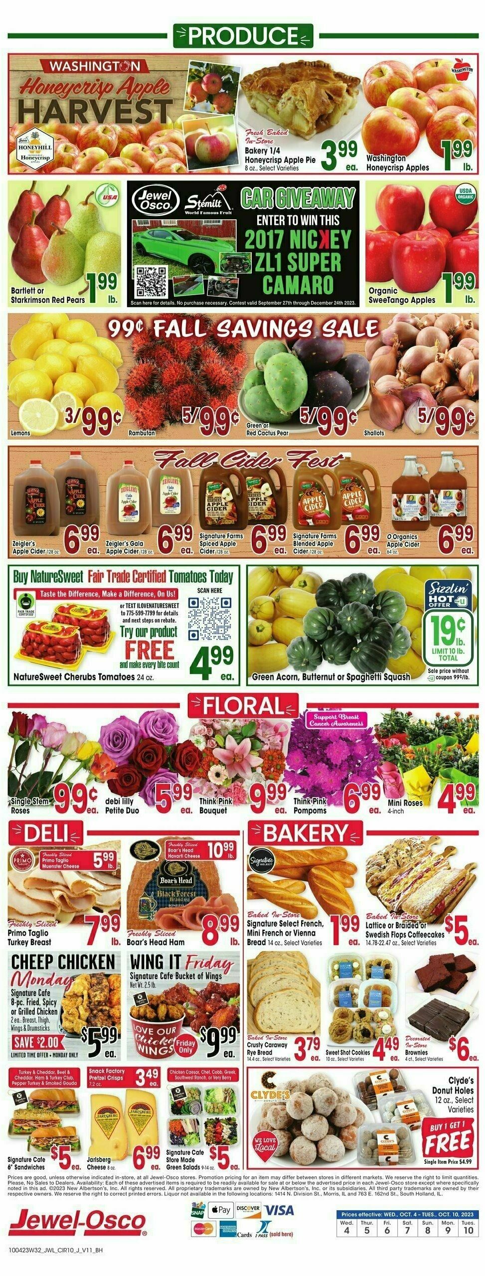 Jewel Osco Weekly Ad from October 4