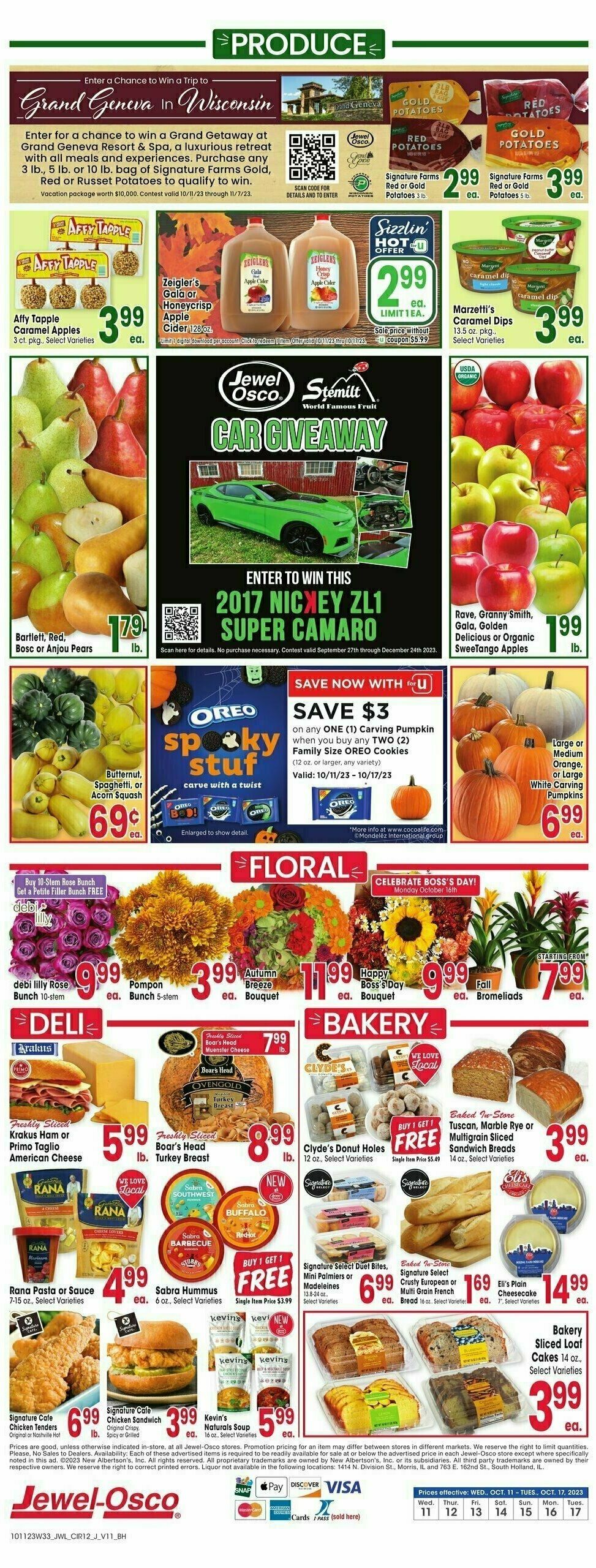 Jewel Osco Weekly Ad from October 11